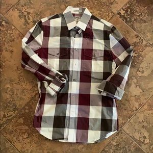Express Purple/Grey/White Checkered Men’s Shirt